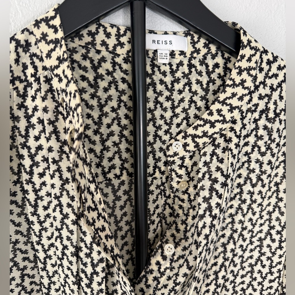 Reiss Lea Desert Trail Print Shirt Women’s Size 8 - Picture 14 of 16
